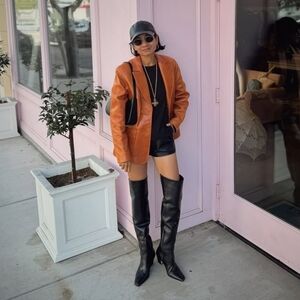 SAM EDELMAN // se boutique super soft black lamb leather over the knee boots